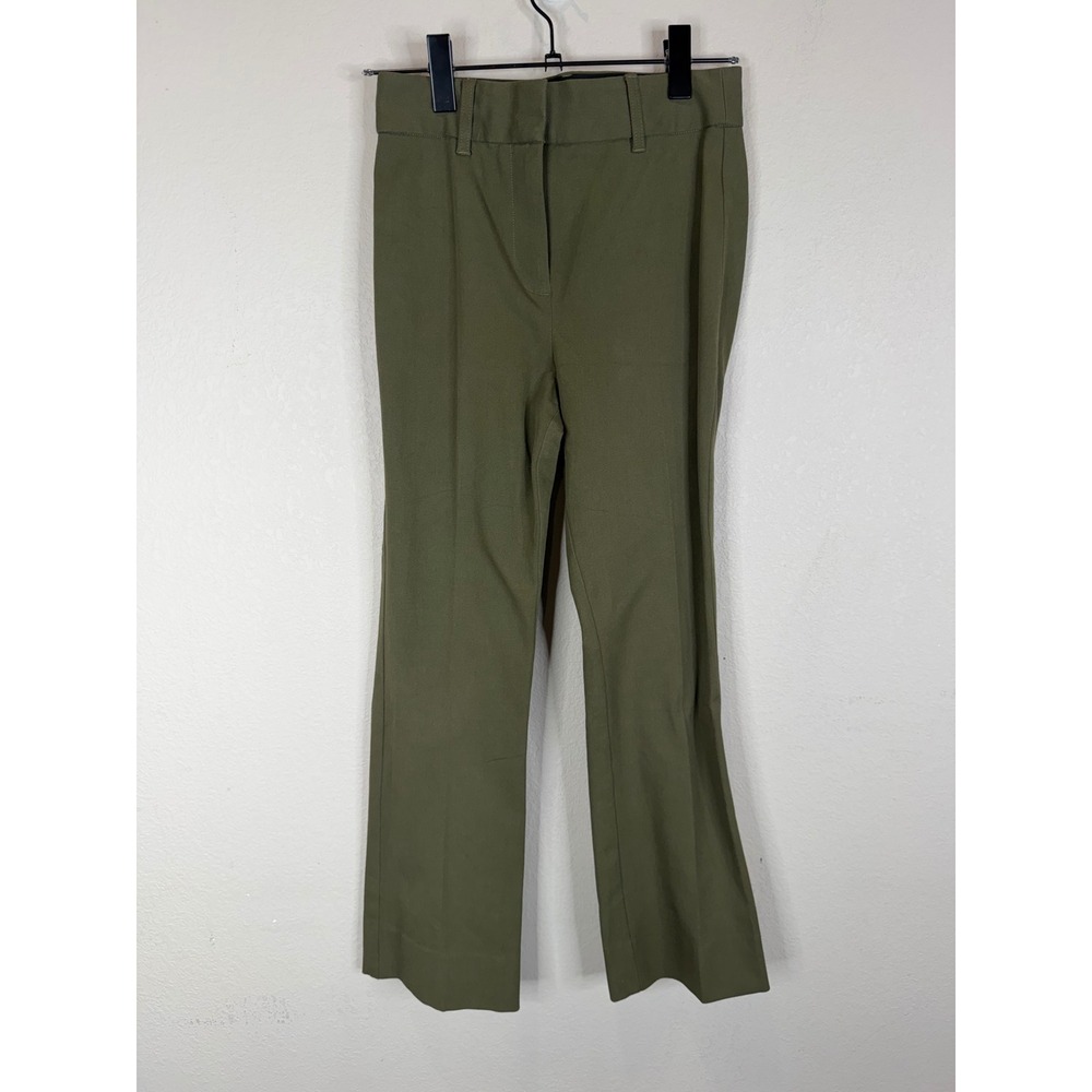 Derek Lam 10 Crosby Olive Green Straight Leg Trousers Pants Womens Size 2